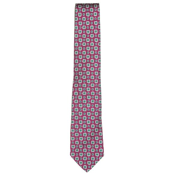 NEW Polo Ralph Lauren Silk Tie!Pinkish Purple With Medallion PatternITALY
